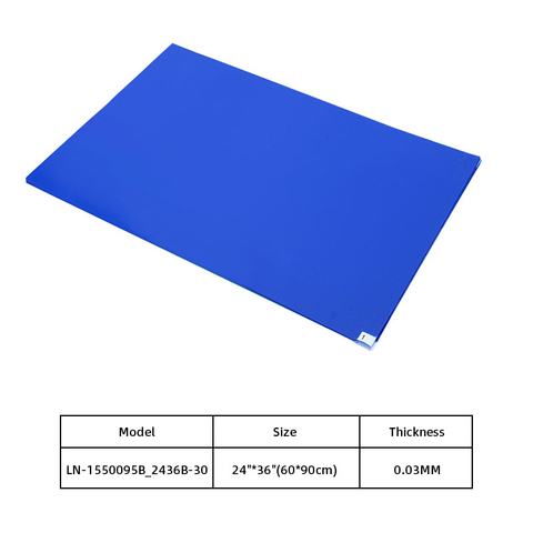 LN-1550095B_2436B-30 La alfombrilla adhesiva antiestática que se puede rasgar se utiliza para alfombras adhesivas azules ESD en talleres electrónicos