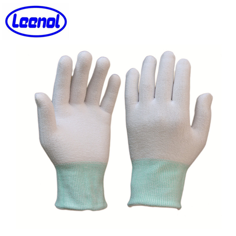 LN-1588005P Guantes de nailon industriales blancos para guantes de taller