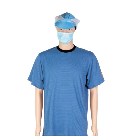 LN-1560109 Camiseta ESD unisex Ropa antiestática Sala limpia Uso de laboratorio Camiseta lavable